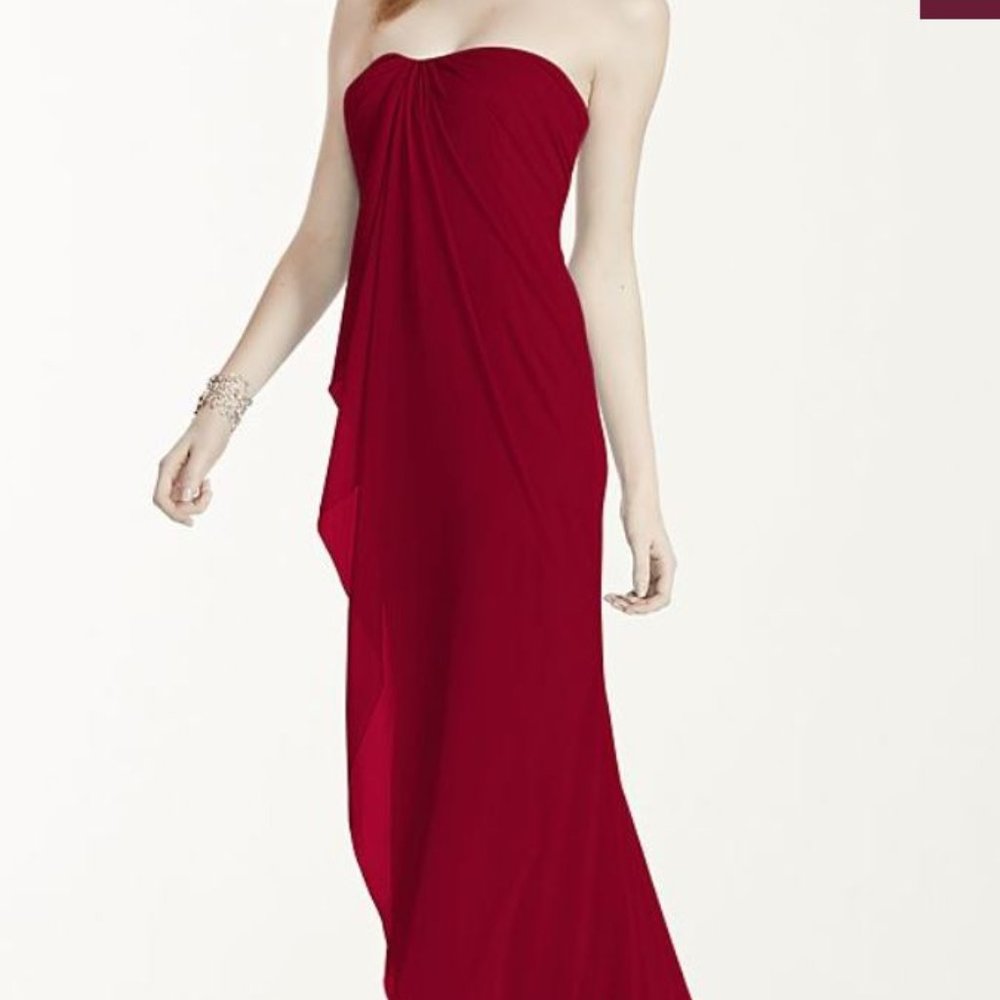 David's Bridal Red Bridesmaid Dress Size 6